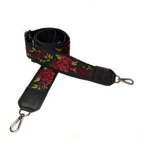 Guitar Purse Strap, 70's inspired, Red Floral, Brynn Capella, made in the USA