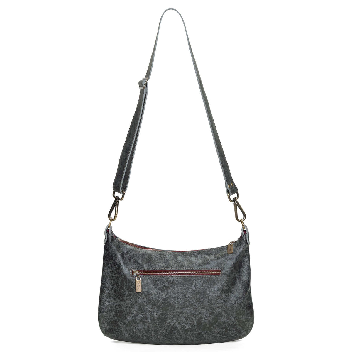Hobo Crossbody bag, Blue/Grey Italian leather, made in USA, Handbags, Hobo Crossbody, Brynn Capella