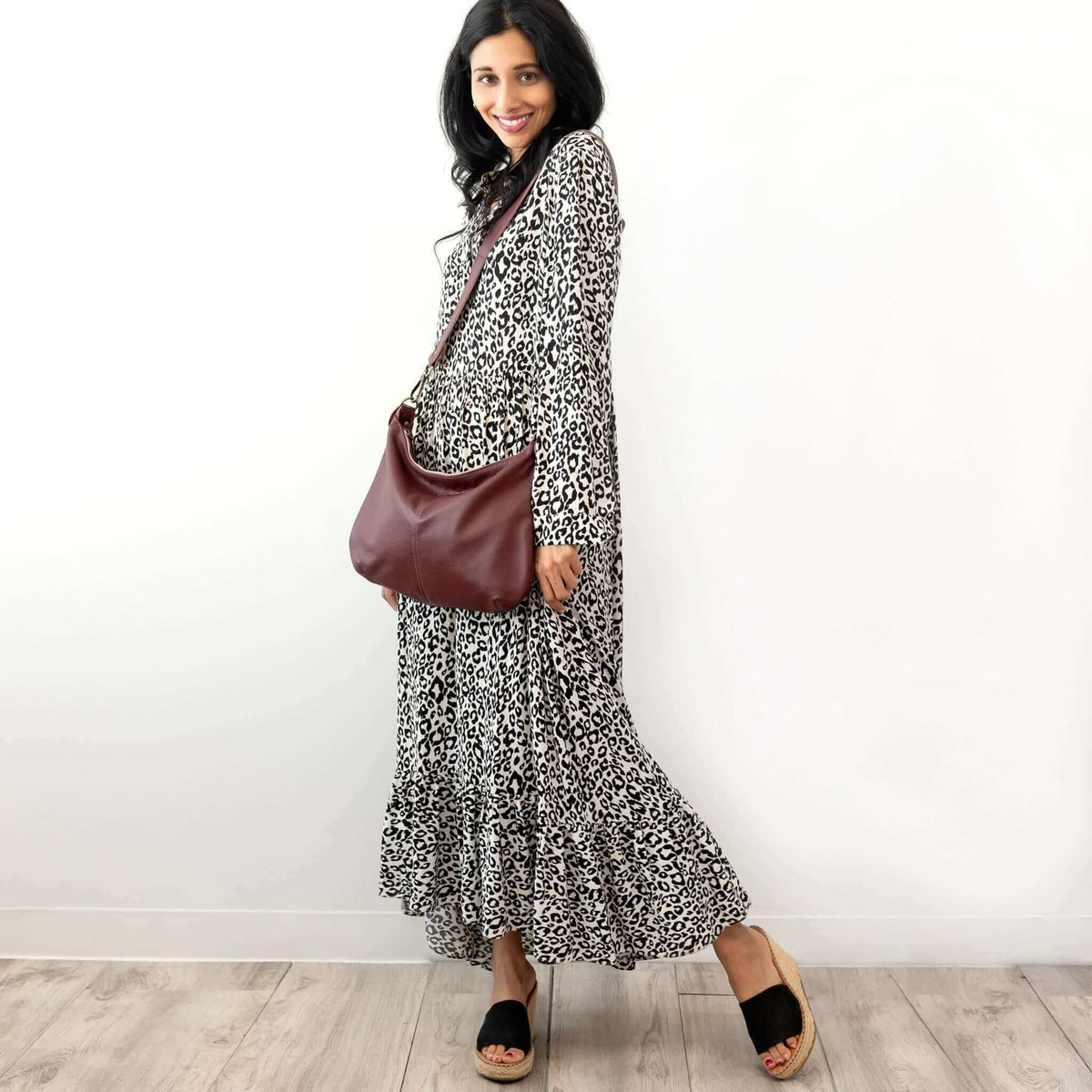 Hobo Crossbody bag, Plum Italian leather, made in USA, Handbags, Hobo Crossbody, Brynn Capella