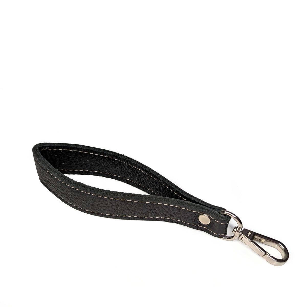 Black leather key fob/ wrist strap - Brynn Capella, made in the USA, Keychains, Key Fob, Brynn Capella