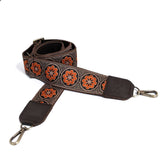 Lizzy Guitar Bag Strap - Orange/Brown Daisy Dot